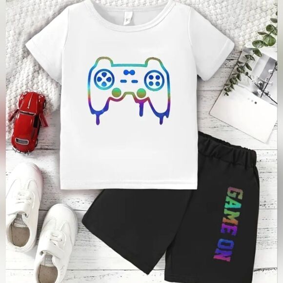 Retro Boys printed two-piece short set sz 4-5Y - Picture 1 of 6